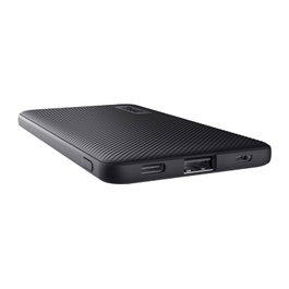 Trust Primo Powerbank 5000mAh Batería Externa Ultrafina 15W Carga Rápida USB-C/A, Hecha con Materiales Reciclados, Color Negro - 24679